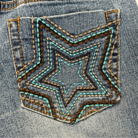 Girls Bermuda Denim Jean Shorts Size 12 Adjust Waist Belted Medium Wash Boho NWT - Picture 4 of 10